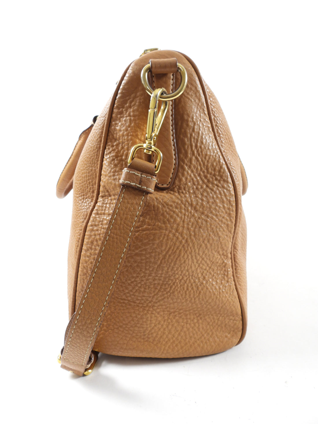 Prada Tan Vitello Daino Leather Large Two-Way Bag