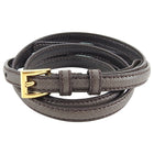Prada Dark Taupe Saffiano Leather Skinny Belt - 34