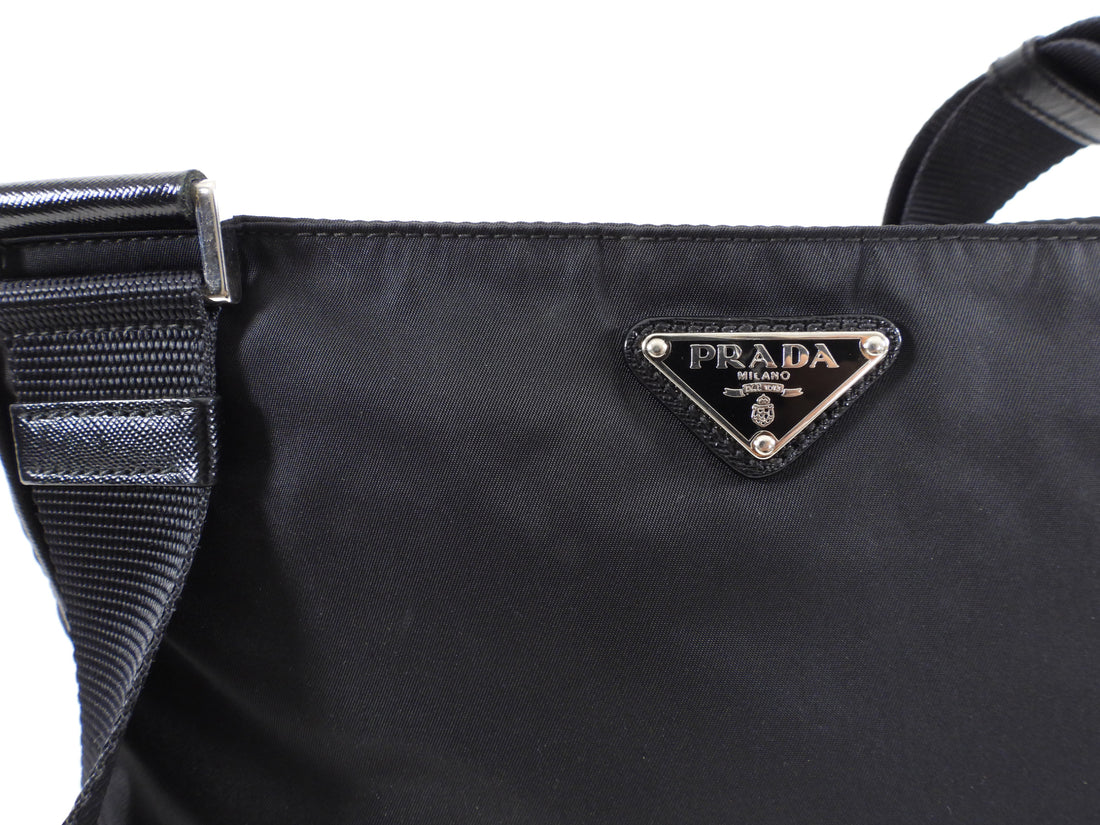 Prada Black Tessuto Nylon Crossbody Messenger Bag 2VD052 - Yoogi's Closet