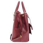 Prada Red Cerise Saffiano Lux Galleria Double Tote Bag with Front PocketPrada Red Cerise Saffiano Lux Galleria Double Tote Bag with Front Pocket