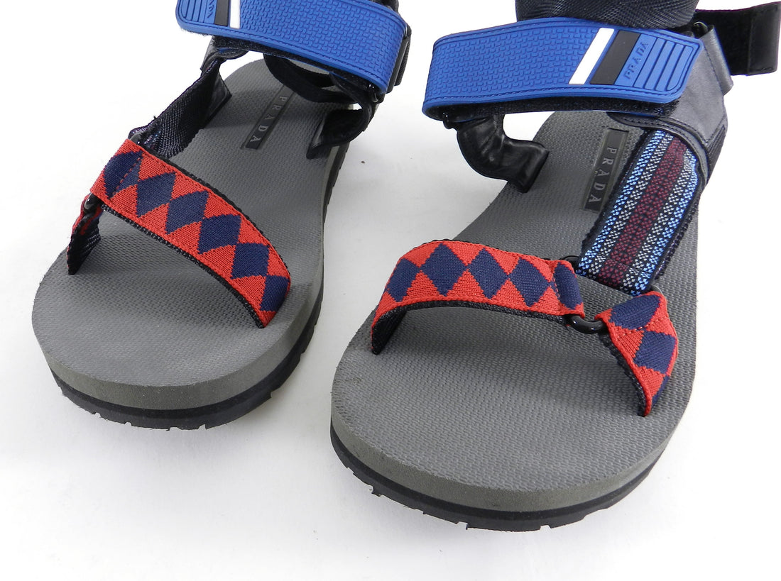 Prada Mens Spring 2015 Runway Ad Campaign Velcro Sandals - USA 9.5