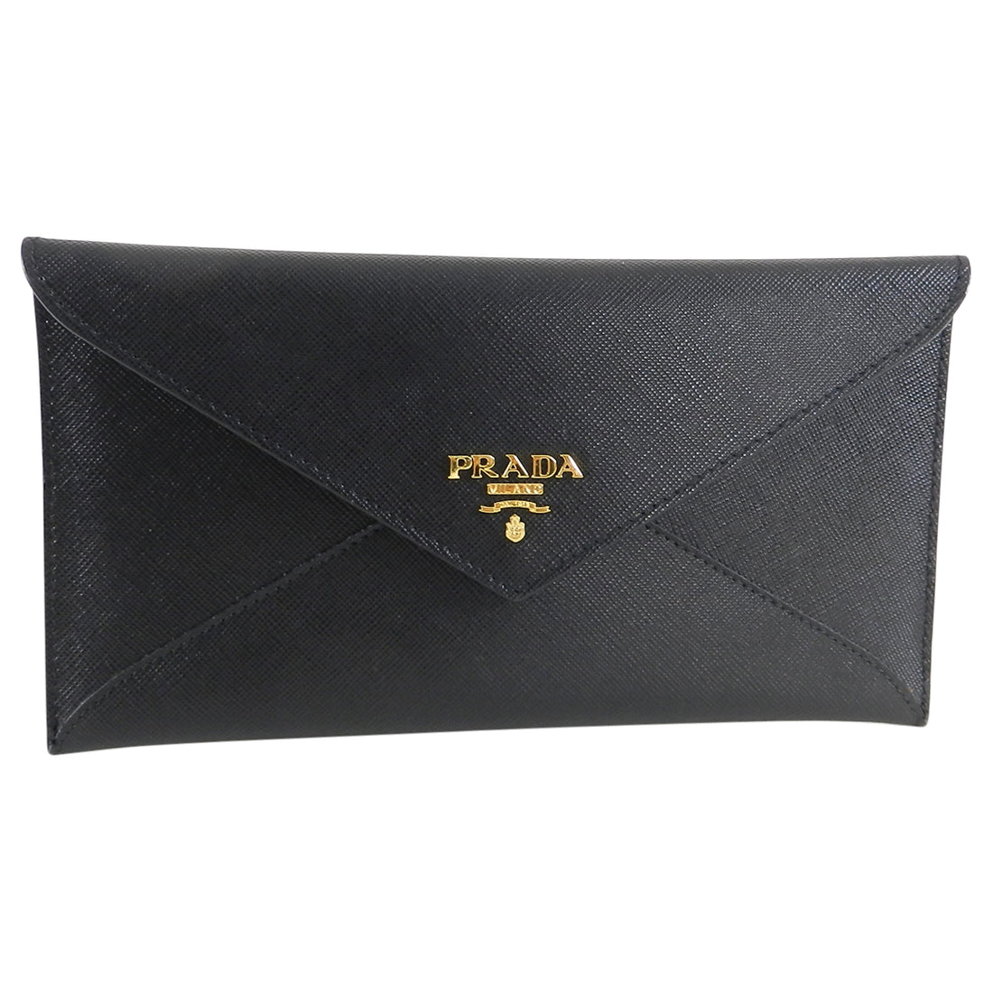 Prada Black Saffiano Leather Envelope Wallet