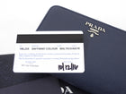 Prada Small Saffiano Compact Navy Wallet