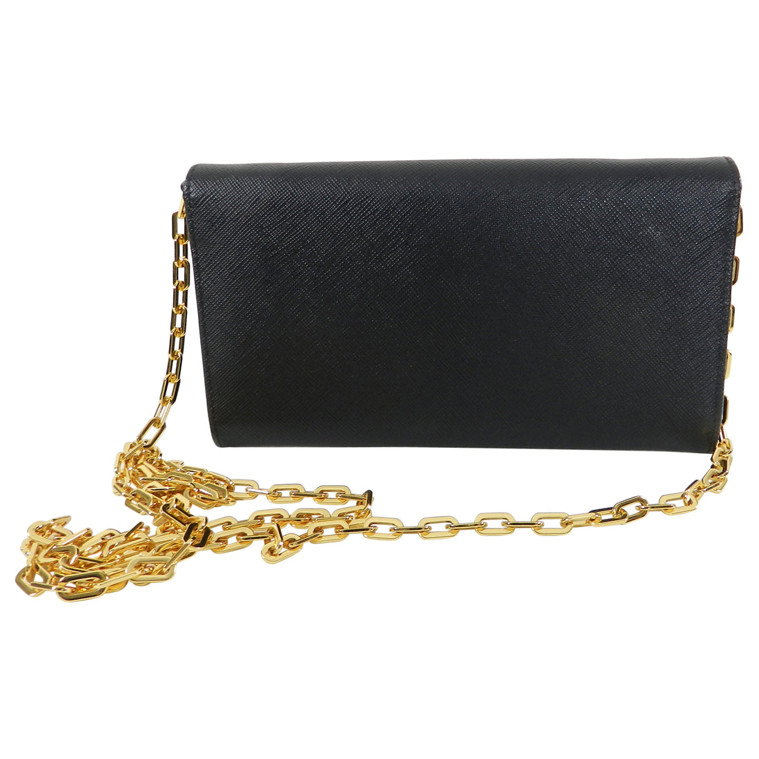 Prada Black Saffiano Leather Wallet on Chain Bag