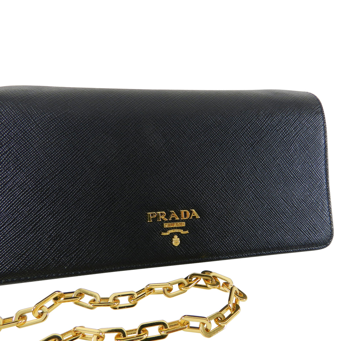 Prada saffiano wallet on chain price Clearance