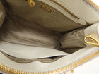 Prada Ivory Saffiano Medium Galleria Double Tote Bag