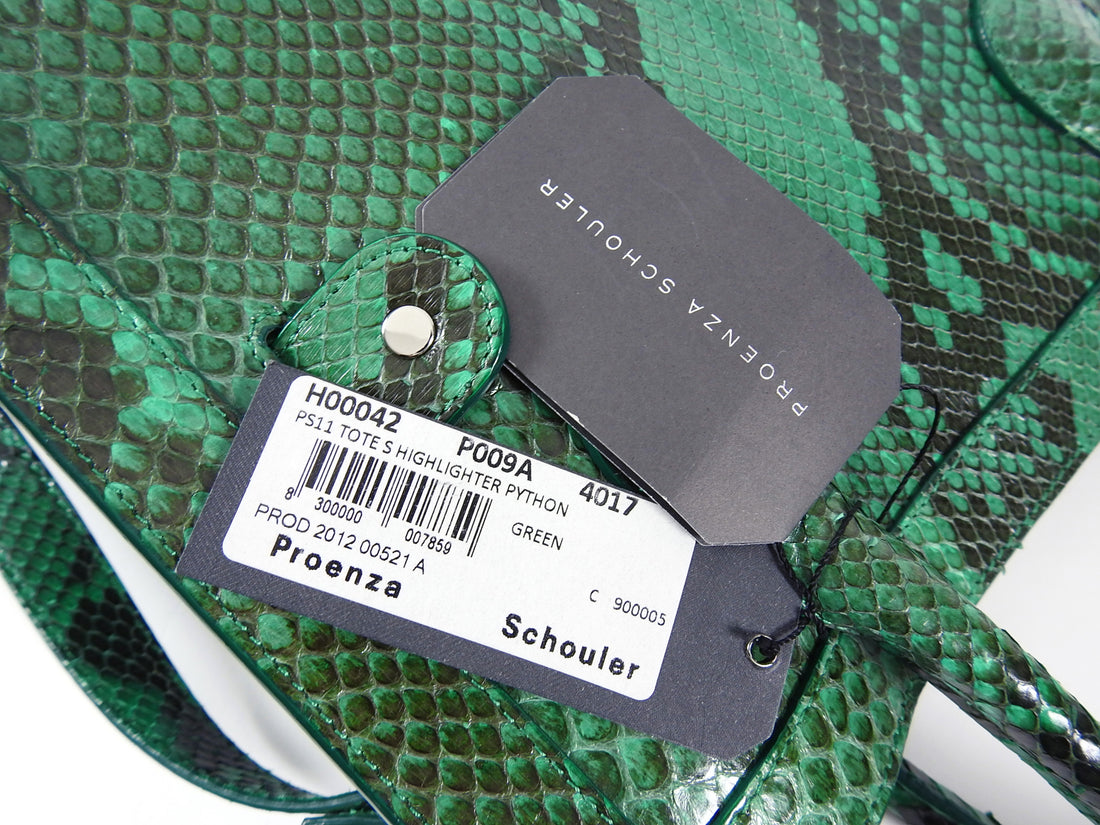 Proenza Schouler Green Python PS11 Highlighter Tote Bag