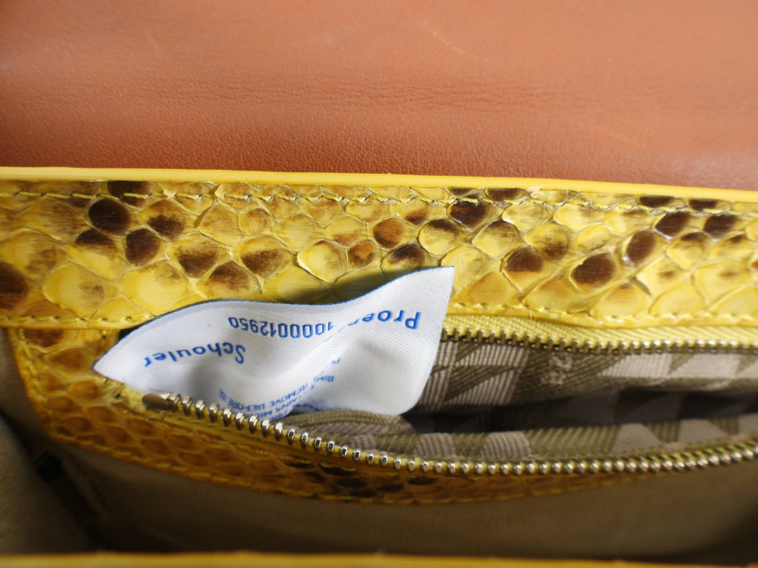 Proenza Schouler Yellow Python Snakeskin PS11 Mini Classic Shoulder Bag