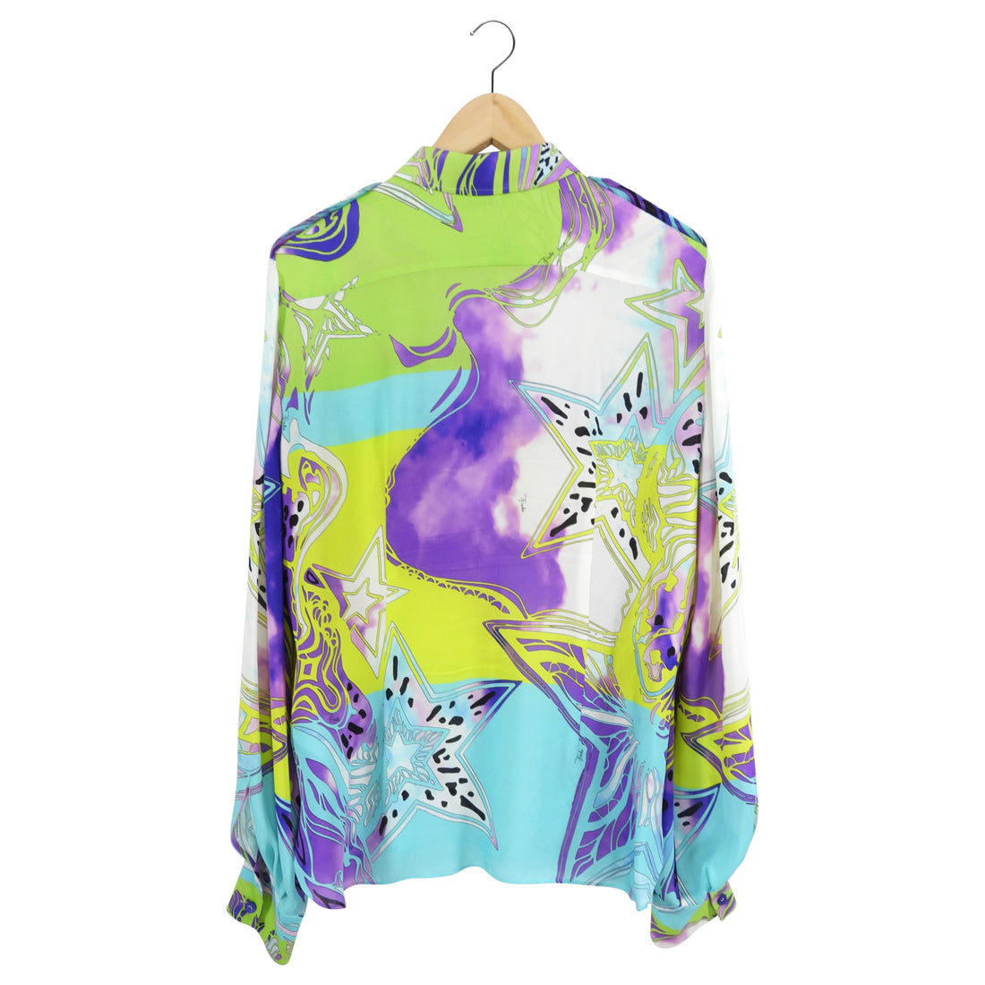 Emilio Pucci Purple and Blue Silk Pattern Blouse - L (8/10)
