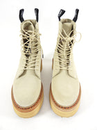 R13 Beige Suede Lace - Up Ankle Boots - USA 6