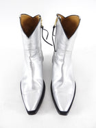 R13 Silver Metallic Ankle Zip Western Boots - 37