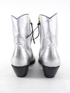 R13 Silver Metallic Ankle Zip Western Boots - 37