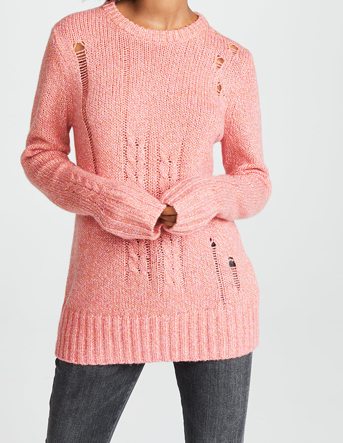 Raquel Allegra Pink Long Sleeve Sweater - SRaquel Allegra Pink Long Sleeve Sweater - S