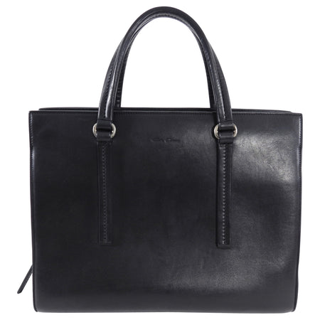 Rick Owens Black Leather Edith Satchel Tote Bag