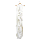 Rick Owens Milk White Velvet Sleeveless Draped Gown Dress - IT40 / USA 4