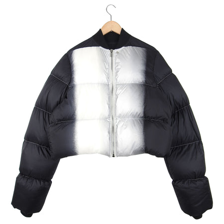 Rick Owens Fall 2019 Silver and Black Puffer Coat - S / M