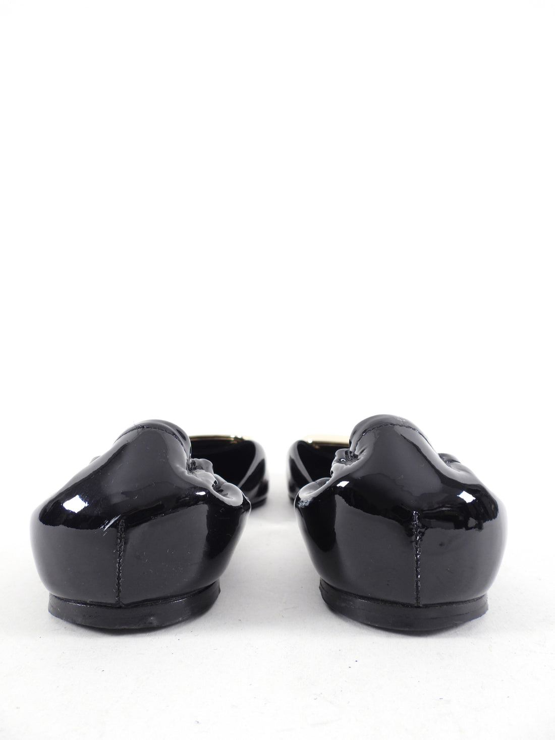 Roger Vivier Black Patent Chips Flat Shoes - USA 7.5