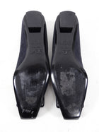 Roger Vivier Navy Nubuck Leather Low Heel Shoes - 37.5