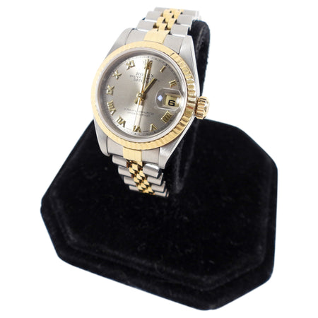 Rolex Lady Datejust 2 Tone 26mm Roman Numeral Watch 69173