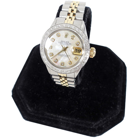 Rolex Vintage 1969 Two Tone Date Just Diamond Jubilee MOP 26mm Ladies Watch