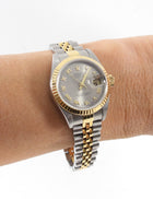 Rolex Lady Datejust 2 Tone 26mm Roman Numeral Watch 69173