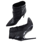 Saint Laurent Black Pointy Ankle Boots with Buckles - 40