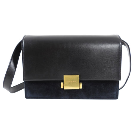 Saint Laurent Black Leather and Suede Bellechasse Crossbody Bag