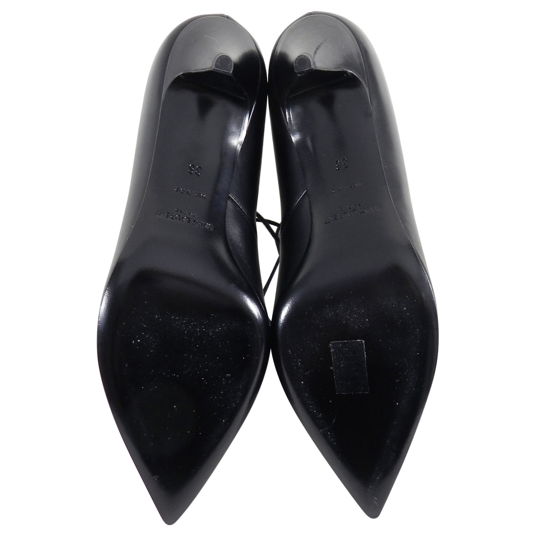 Saint Laurent Black Cat 50mm Lace Up Ankle Boots - 36