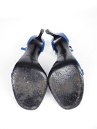 Saint Laurent Blue Patent Leather Jane Sandals - 39 / 8.5