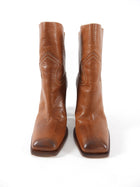 Saint Laurent Jodie 105 Brown Cut Off Leather Ankle Boots - 36
