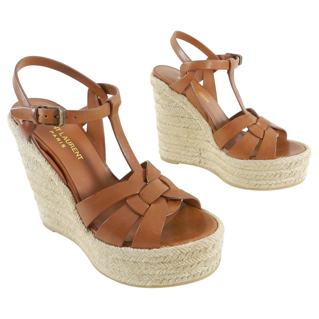 Saint laurent tribute on sale espadrille wedge sandals