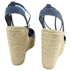 Saint Laurent Blue Denim Espadrille Wedge Sandals - 36.5