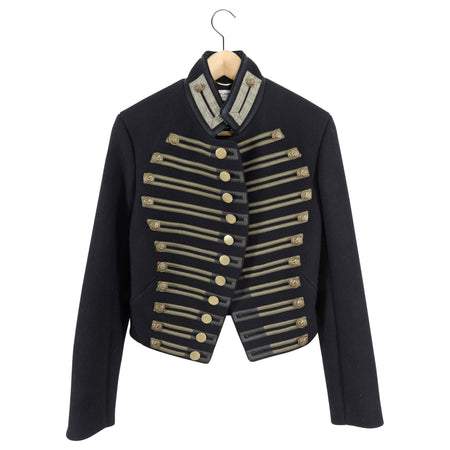 Saint Laurent Felt Wool Military Embroidered Jacket - FR36