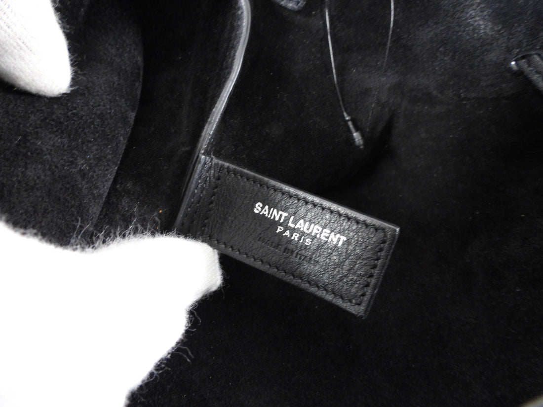 Saint Laurent Black Jen Flat Drawstring Bag