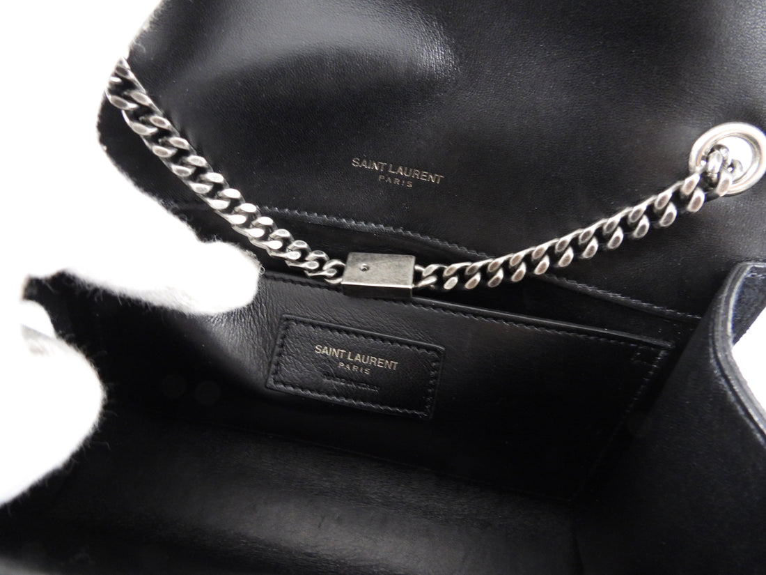 Saint Laurent Stone Studded Black Suede Small Kate Bag