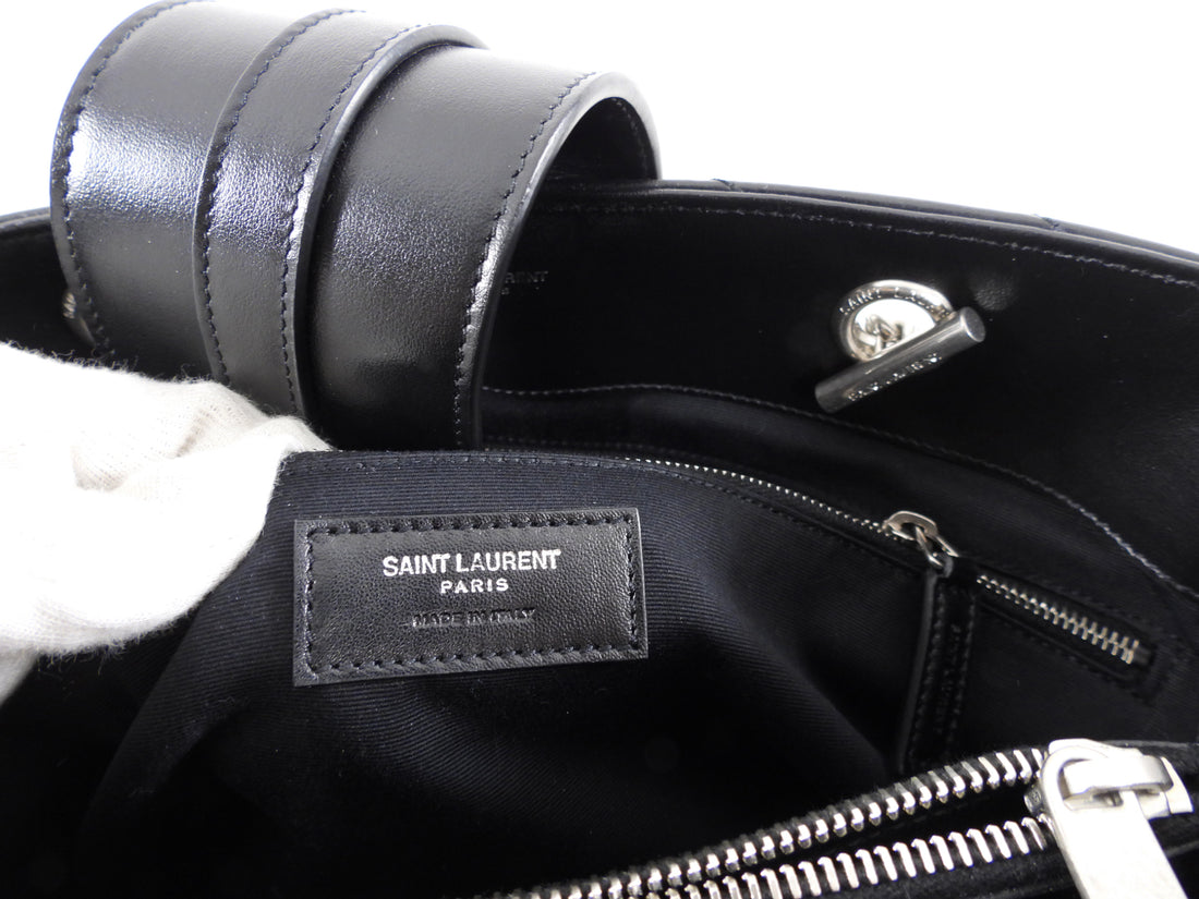 Saint Laurent Black Quilted Lou Lou Shoulder Tote Bag