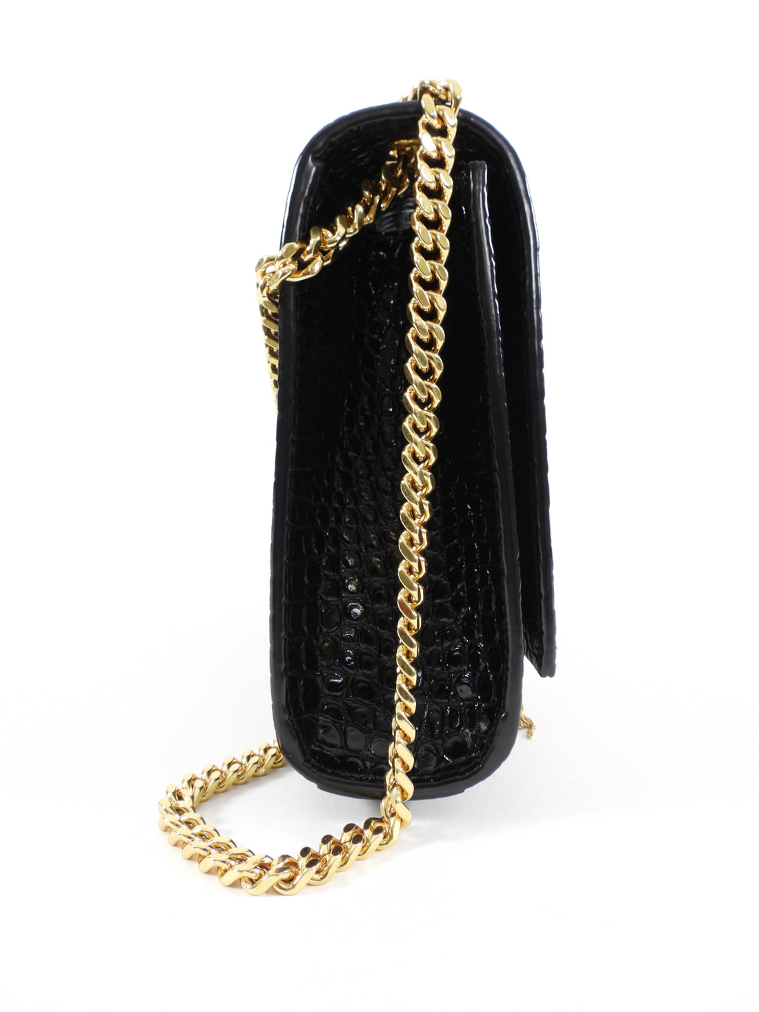 Saint Laurent Black Embossed Kate Chain Tassel Medium Shoulder Bag