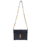 Saint Laurent Midnight Navy Chevron Medium Envelope Chain Bag