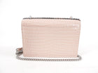 Saint Laurent Pink Croc Embossed Leather Mini Sunset Crossbody Bag
