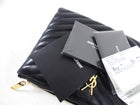 Saint Laurent Small New Jolie Leather Quilted Logo Pouch
