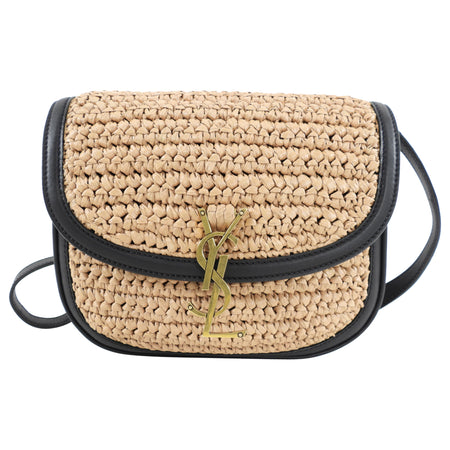 Saint Laurent Kaia Medium Raffia Satchel Bag