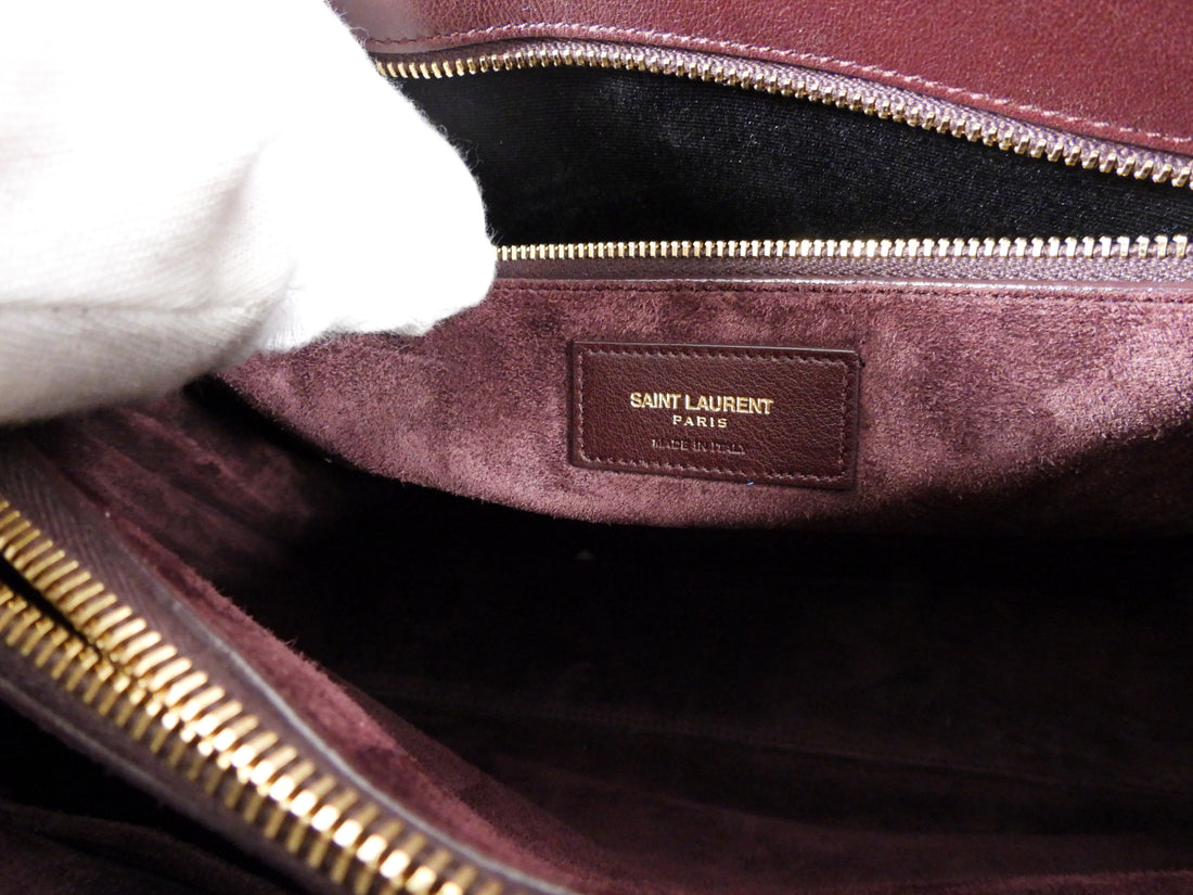 Saint Laurent Sac de Jour Small Bordeaux Smooth Leather Bag