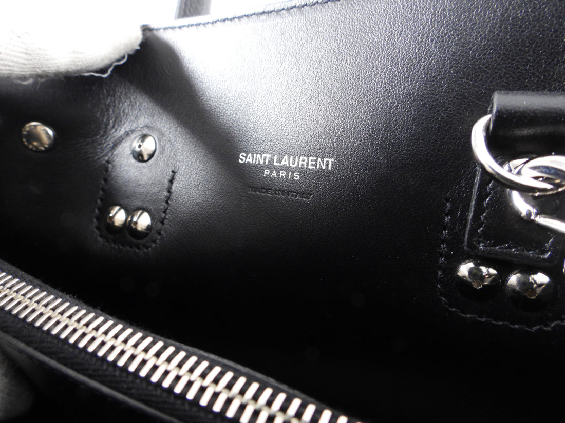 Saint Laurent Black Grained Leather Baby Sac de Jour Bag
