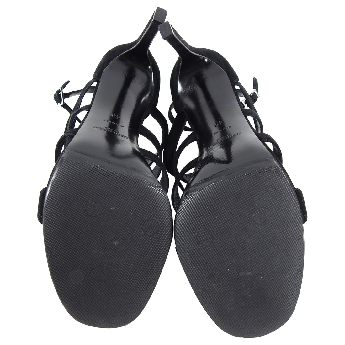 Saint Laurent Black Suede Gladiator Heels Shoes - 40