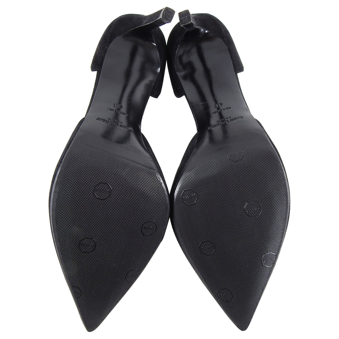 Saint Laurent Black Suede D’Orsay Heels Shoes - 40