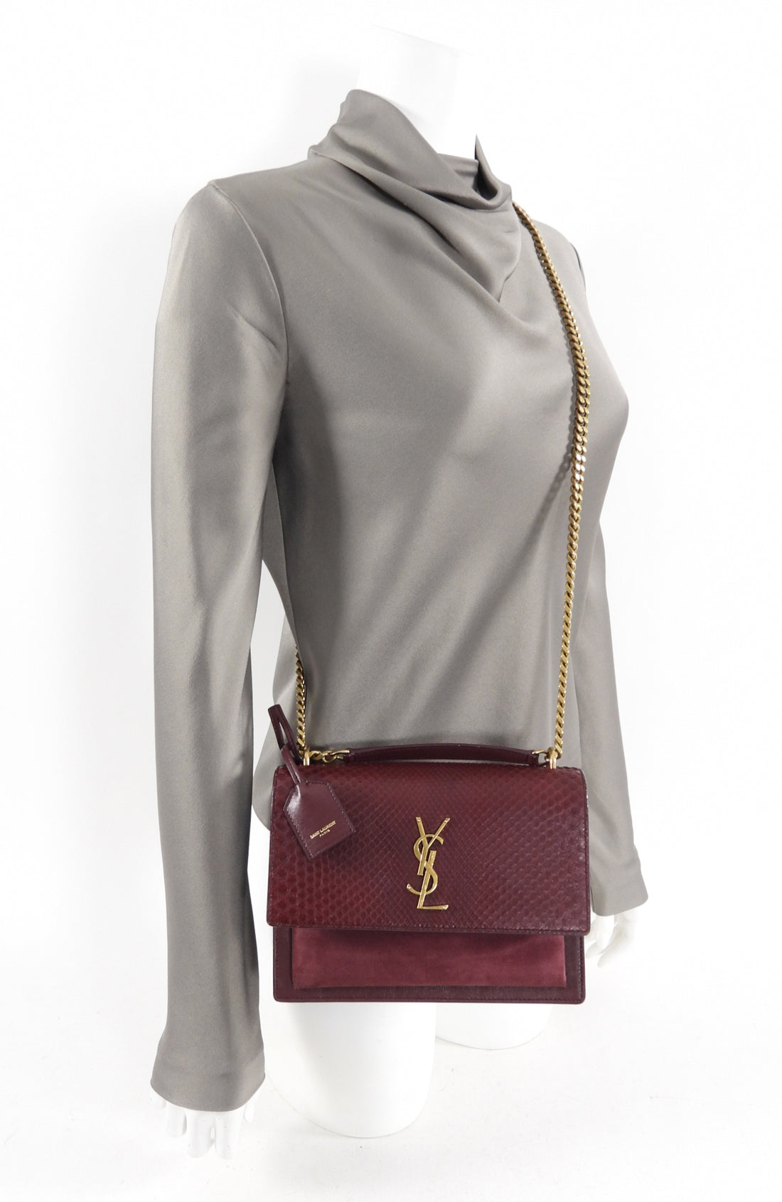 Maroon ysl bag Clearance