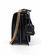 Saint Laurent Black Leather Medium Sunset Chain Shoulder Bag