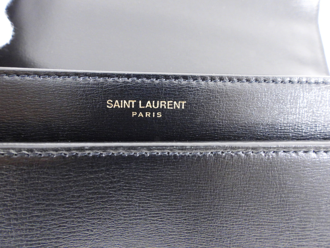Saint Laurent Black Leather Medium Sunset Chain Shoulder Bag