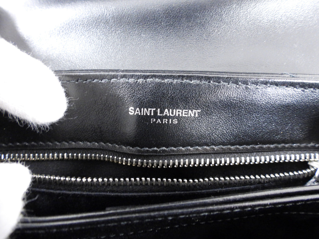 Saint Laurent Black Matelasse Lou Lou Toy Bag