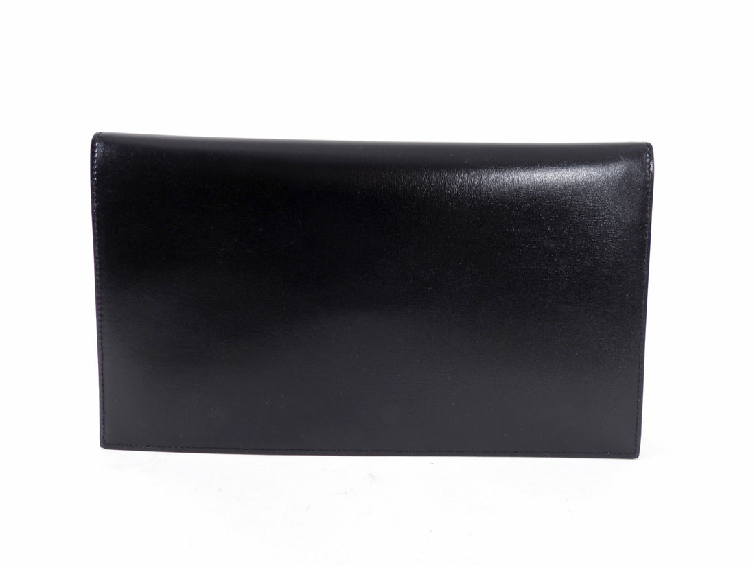 Saint Laurent Uptown Black Leather Shiny Monogram Small Pouch 565733 –  Queen Bee of Beverly Hills